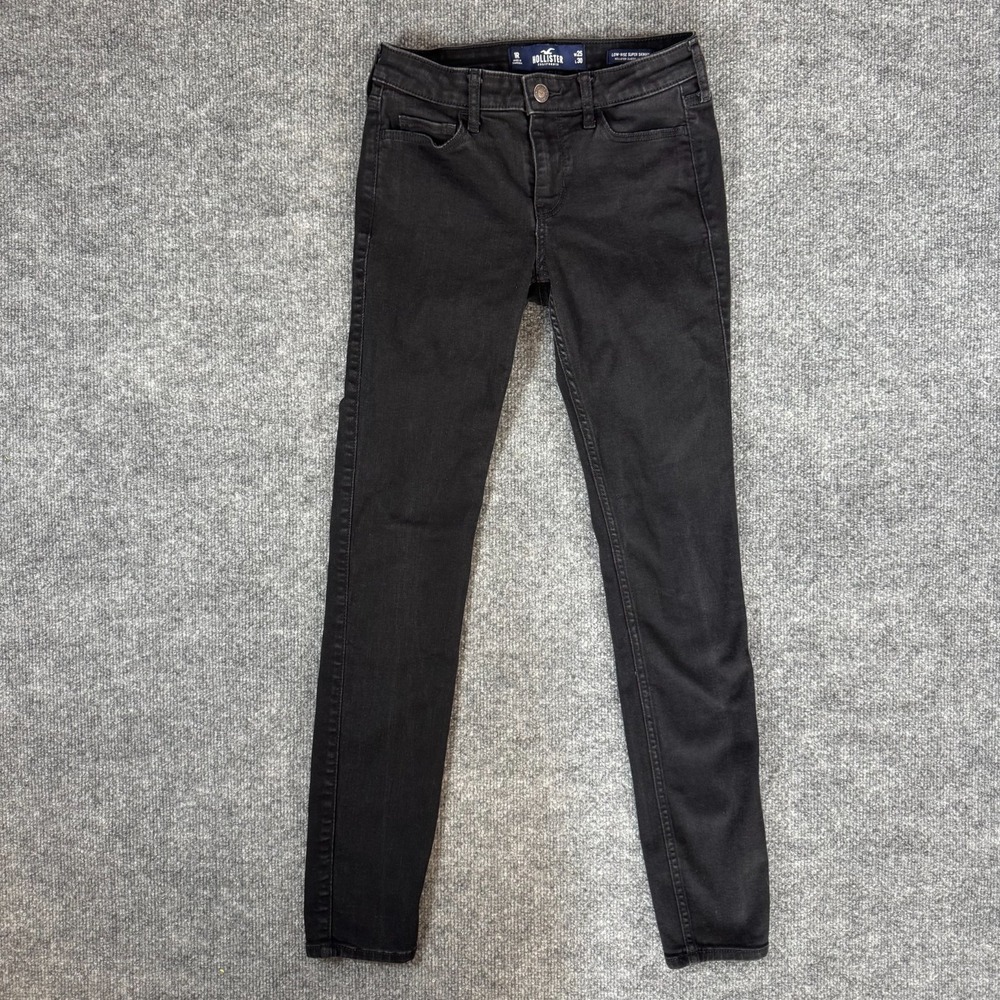 Hollister Low Rise Super Skinny Jeans Womens 25x28 Black Stretch Denim